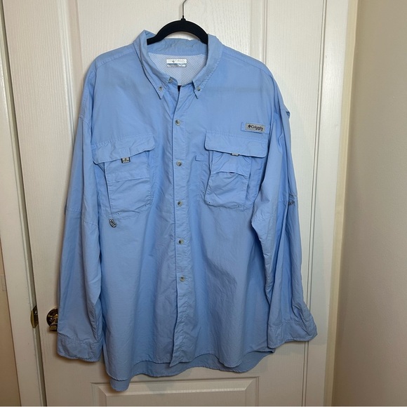 Columbia Other - Columbia Shirt Mens XXL Blue Long Sleeve Button Up Outdoor Vented Fishing Camp